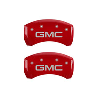 MGP 4 Caliper Covers Engraved Front & Rear GMC Red finish silver ch - 34209SGMCRD
