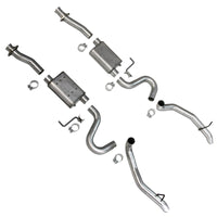 BBK 87-93 Mustang GT Cat Back Kit Varitune Mufflers - Aluminized turn downs - 3002