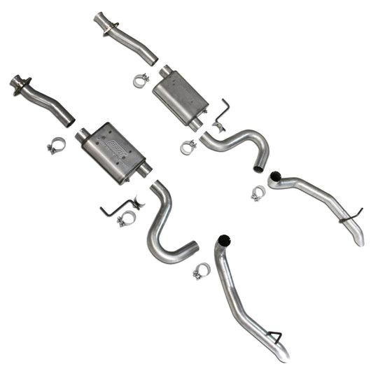 BBK 87-93 Mustang GT Cat Back Kit Varitune Mufflers - Aluminized turn downs - 3002
