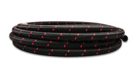 Vibrant -12 AN Two-Tone Black/Red Nylon Braided Flex Hose (20 foot roll) - 11982R