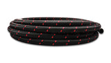 Vibrant -6 AN Two-Tone Black/Red Nylon Braided Flex Hose (20 foot roll) - 11976R