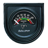 Autometer AutoGage Gauge Console 1.5in 100psi Electric Oil Pressure Gauge - Black Dial/Black Bezel - 2354