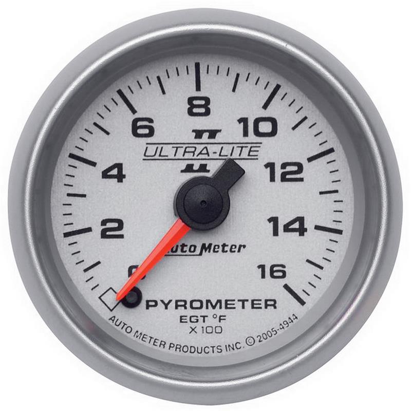 Autometer Ultra-Lite II 52mm 0-1600 Deg F Full Sweep Electric Pyrometer (EGT) Gauge - 4944