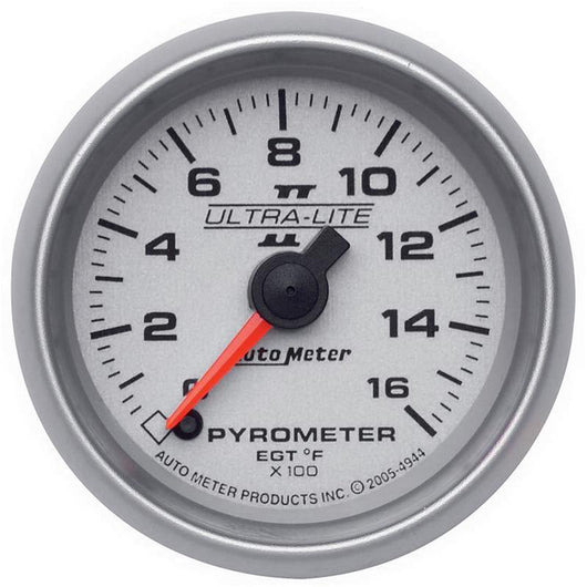 Autometer Ultra-Lite II 52mm 0-1600 Deg F Full Sweep Electric Pyrometer (EGT) Gauge - 4944