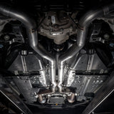 Stainless Works 2018+ Ford Mustang GT 3in Redline Series Catback X-Pipe w/Active Valves & Quad Tips - M18CBXFCV