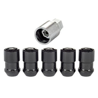 McGard Wheel Lock Nut Set - 5pk. (Cone Seat) 1/2-20 / 3/4 &13/16 Dual Hex / 1.46in. Length - Black - 24548
