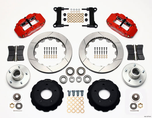 Wilwood Narrow Superlite 6R Front Hub Kit 14.00in Red Chevy C-10 60-87 CPP Drop Spindle - 140-10776-R