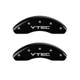 MGP Front set 2 Caliper Covers Engraved Front Vtec Black finish silver ch - 20209FVTCBK