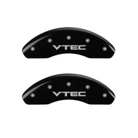 MGP Front set 2 Caliper Covers Engraved Front Vtec Black finish silver ch - 20143FVTCBK