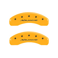 MGP 4 Caliper Covers Engraved F & R Avalanche Yellow Finish Black Char 2000 Chevrolet Silverado 2500 - 14048SAVLYL