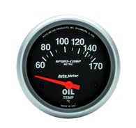 Autometer Sport-Comp 66.7mm 60-170 Deg C Short Sweep Electronic Oil Temperature Gauge - 3543-M