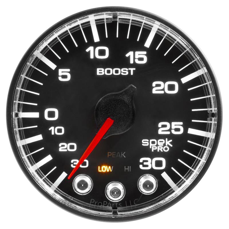 Autometer Spek-Pro 52.4mm 30inHG-30PSI Digital Stepper Motor Vac/Boost Gauge - P302328