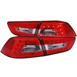 ANZO 2008-2015 Mitsubishi Lancer LED Taillights Red/Clear - 321278