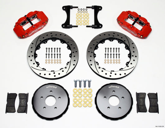 Wilwood Narrow Superlite 6R Front Hat Kit 13.06in Drill Red Nissan 370Z/Fiti G37 - 140-11583-DR