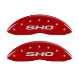 MGP 4 Caliper Covers Engraved Front & Rear SHO Red finish silver ch - 10128SSHORD