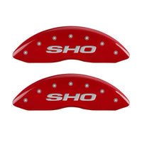 MGP 4 Caliper Covers Engraved Front & Rear SHO Red finish silver ch - 10128SSHORD
