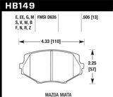 Hawk 94-05 Miata / 01-05 Normal Suspension Performance Ceramic  Street Front Brake Pads (D635) - HB149Z.505