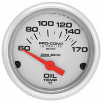 Autometer Ultra-Lite 52mm 60-170 Deg C Electronic Oil Temperature Gauge - 4348-M