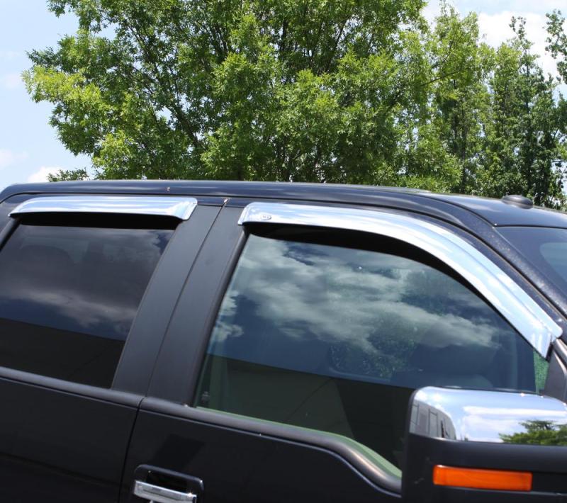 AVS 15-18 Cadillac Escalade Ventvisor Outside Mount Front & Rear Window Deflectors 4pc - Chrome - 684531