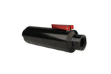 Aeromotive In-Line AN-12 Filter w/ Shutoff Valve 100 Micron SS Element - Black Anodize Finish - 12332