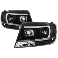 Spyder 99-04 Jeep Grand Cherokee Projector Headlights - Light Bar DRL LED - Black - 5085221