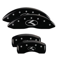 MGP 4 Caliper Covers Engraved Front & Rear Circle K/Kia Black finish silver ch - 21183SCRKBK