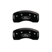 MGP 4 Caliper Covers Engraved Front & Rear Oval logo/Ford Black finish silver ch - 10210SFRDBK