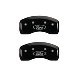 MGP 4 Caliper Covers Engraved Front & Rear Oval logo/Ford Black finish silver ch - 10106SFRDBK