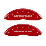 MGP 4 Caliper Covers Engraved Front & Rear Magnum Red finish silver ch - 12001SMGMRD