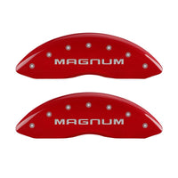 MGP 4 Caliper Covers Engraved Front & Rear Magnum Red finish silver ch - 12005SMGMRD