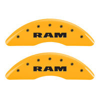 MGP 4 Caliper Covers Engraved Front RAM Engraved Rear RAMHEAD Yellow finish black ch - 55002SRMHYL