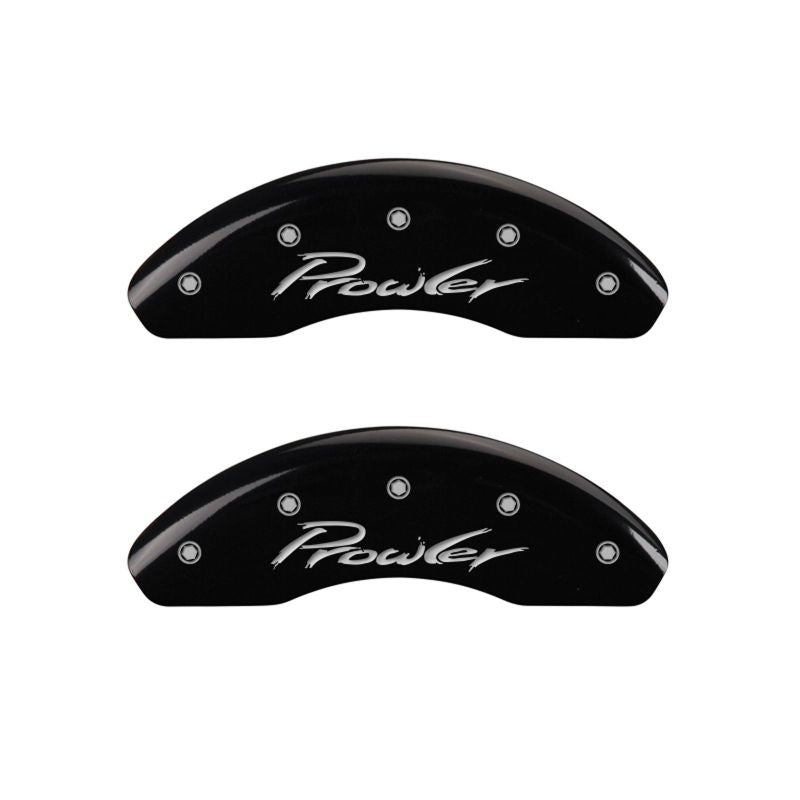 MGP 4 Caliper Covers Engraved Front & Rear Prowler Black finish silver ch - 32014SPRLBK
