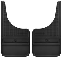 Husky Liners Universal 12in Wide Black Rubber Front Mud Flaps w/o Weight - 55000