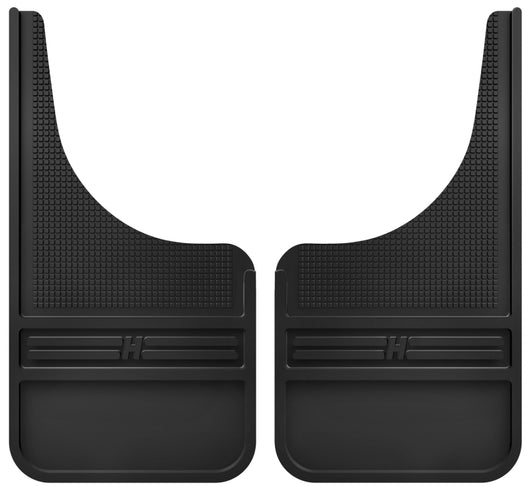 Husky Liners Universal 12in Wide Black Rubber Front Mud Flaps w/o Weight - 55000