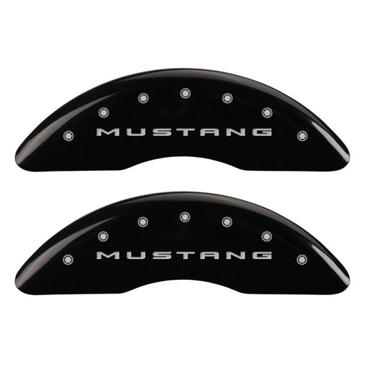 MGP 4 Caliper Covers Engraved Front 2015/Mustang Engraved Rear 2015/50 Black finish silver ch - 10201SM52BK