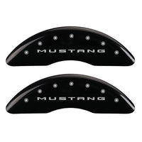 MGP 4 Caliper Covers Engraved Front 2015/Mustang Engraved Rear 2015/37 Black finish silver ch - 10204SM32BK