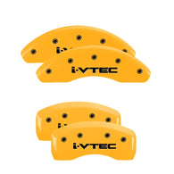 MGP 4 Caliper Covers Engraved Front & Rear I-Vtec Yellow Finish Black Char 2018 Honda Accord - 20224SIVTYL