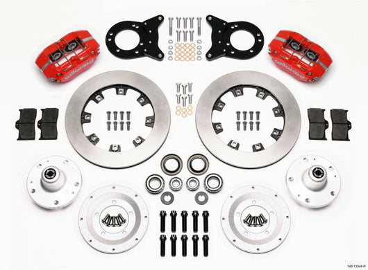 Wilwood Dynapro Dust-Boot Front Kit 12.19in Red 1965-1969 Mustang Disc & Drum Spindle - 140-13344-R