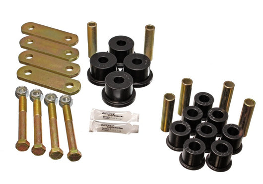 Energy Suspension 64-73 Ford Mustang Black Heavy Duty Shackle Set - 4.2135G