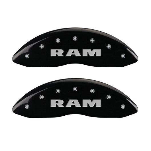 MGP 4 Caliper Covers Engraved Front & Rear RAM Black finish silver ch - 12124SRAMBK
