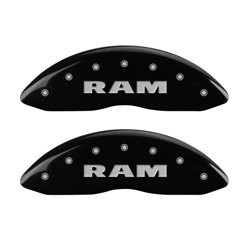 MGP 4 Caliper Covers Engraved Front & Rear RAM Black finish silver ch - 55002SRAMBK