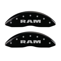 MGP 4 Caliper Covers Engraved Front & Rear RAM Black finish silver ch - 55002SRAMBK
