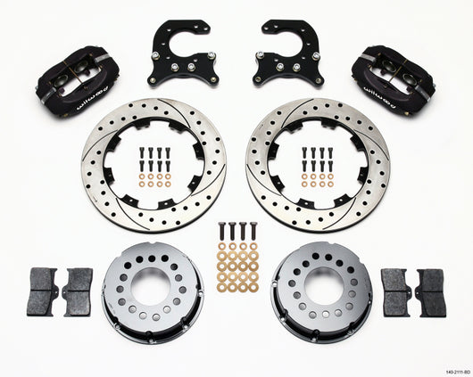 Wilwood Forged Dynalite P/S Rear Kit Drilled Rotor 58-64 Olds/Pontiac Ends - 140-2111-BD