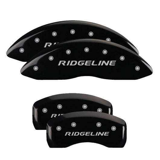 MGP 4 Caliper Covers Engraved Front & Rear Ridgeline Black Finish Silver Char 2019 Honda Ridgeline - 20213SRGLBK