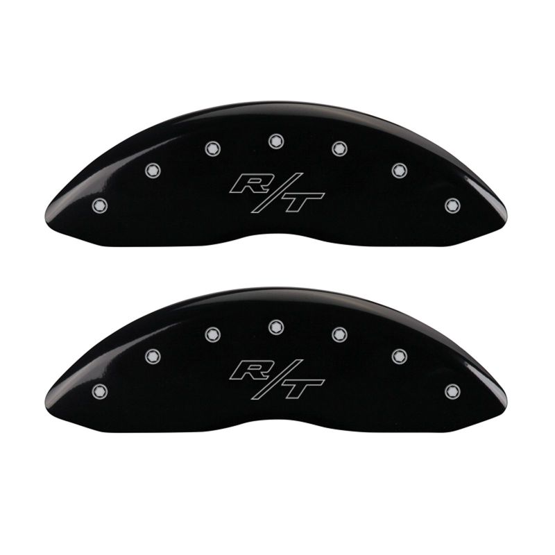 MGP 4 Caliper Covers Engraved Front & Rear Vintage Style/RT Black finish silver ch - 12162SRTRBK