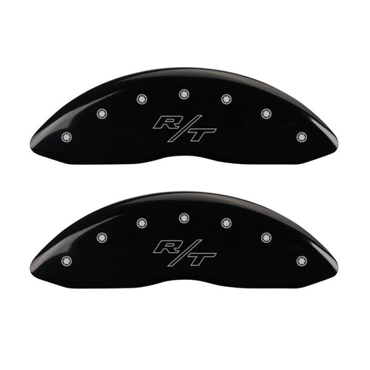 MGP 4 Caliper Covers Engraved Front & Rear Vintage Style/RT Black finish silver ch - 12162SRTRBK