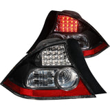 ANZO 2004-2005 Honda Civic LED Taillights Black - 321035