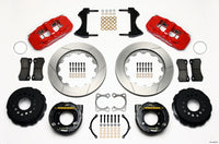 Wilwood AERO4 Rear P-Brake Kit 14.00in Red Big Ford Old Style 2.36in Offset - 140-10947-R
