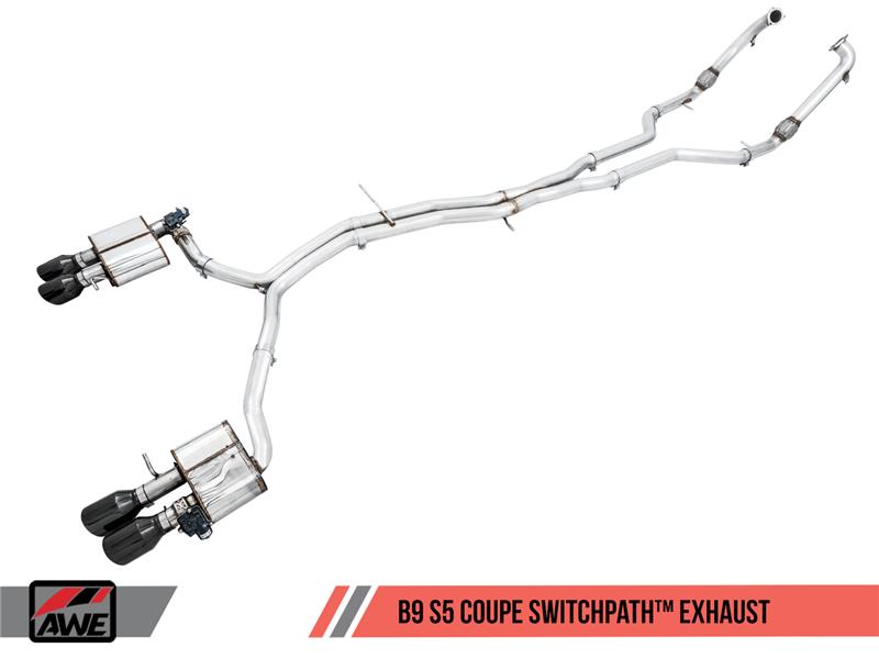 AWE Tuning Audi B9 S5 Coupe SwitchPath Exhaust w/ Black Diamond Tips (102mm) - 3025-43042