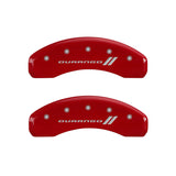 MGP 4 Caliper Covers Engraved Front & Rear With stripes/Durango Red finish silver ch - 12134SDGORD